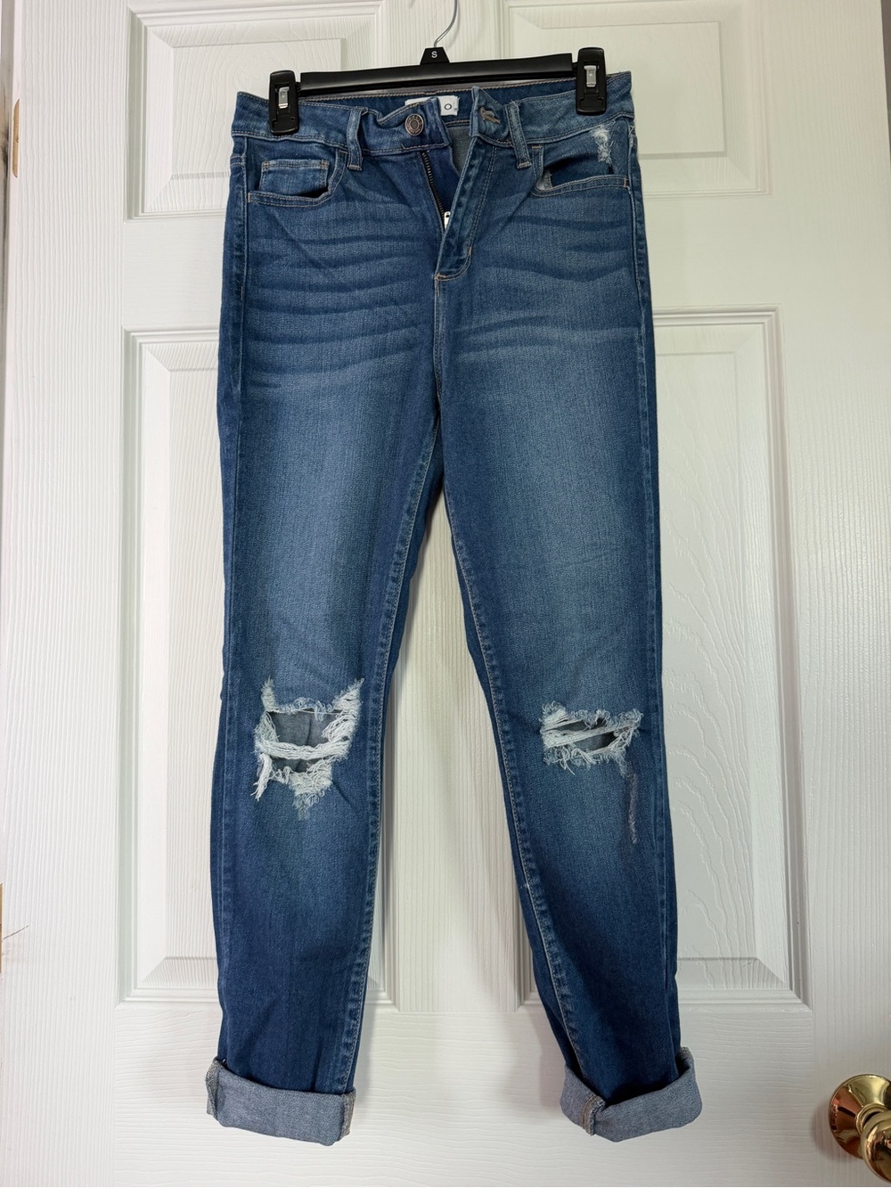 Cello Dark Blue Distressed Skinny Jeans